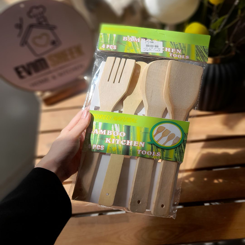 ست 4 عددی کفگیر بامبو