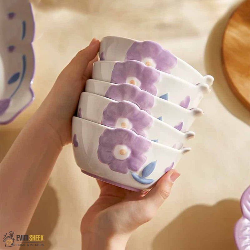 کاسه فانتزی گل بنفش