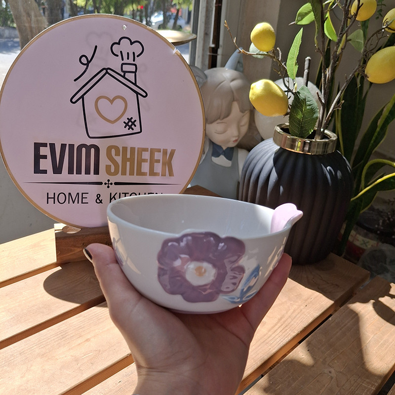 کاسه فانتزی گل بنفش