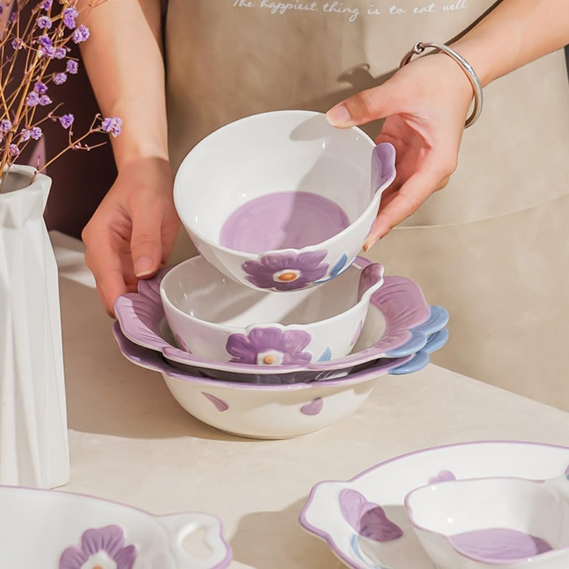 کاسه فانتزی گل بنفش