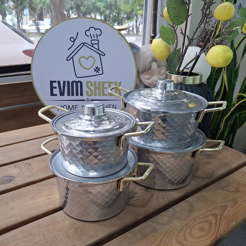 قابلمه آلومینیومی چکشی 8 پارچه