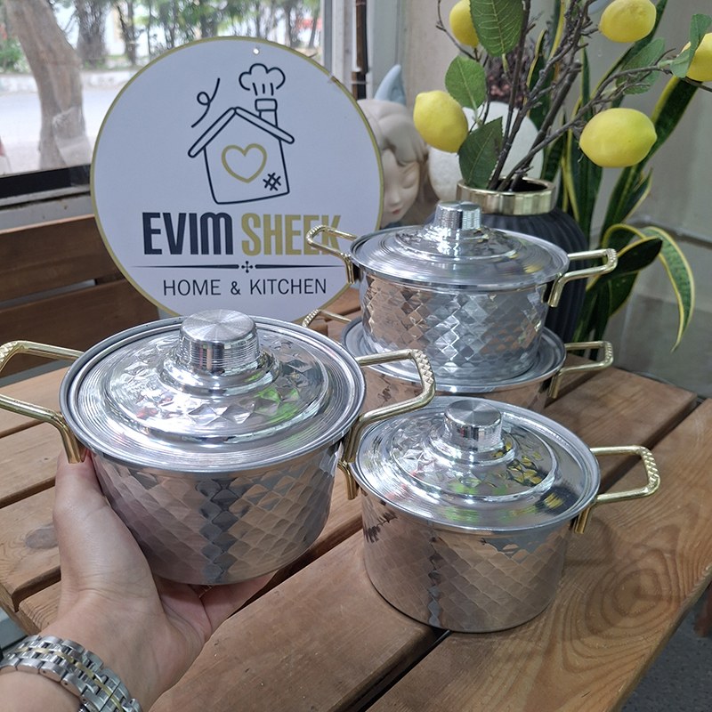 قابلمه آلومینیومی چکشی 8 پارچه