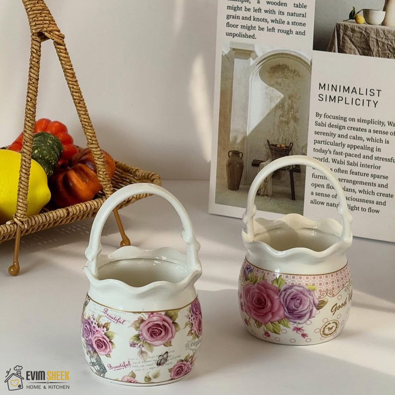 سبد دسته دار مدل لبه چین