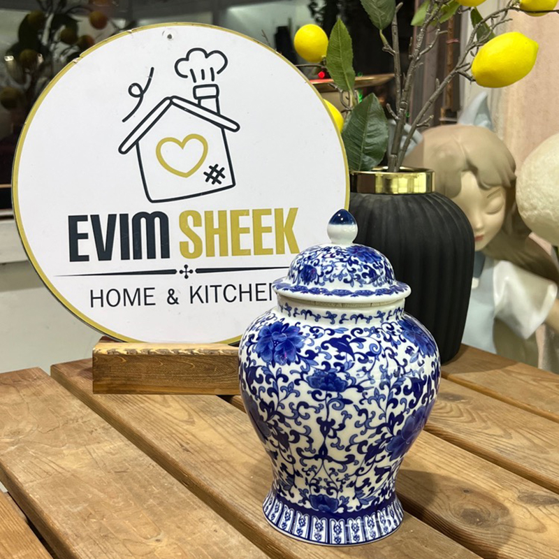 بانکه سرامیکی طرح گل آبی