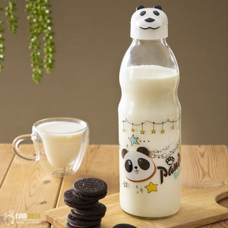 بطری شیر شیشه‌ای طرح پاندا