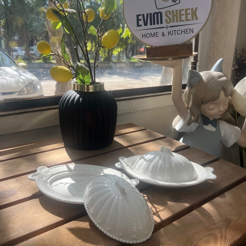 کره‌خوری سرامیکی با طراحی برجسته