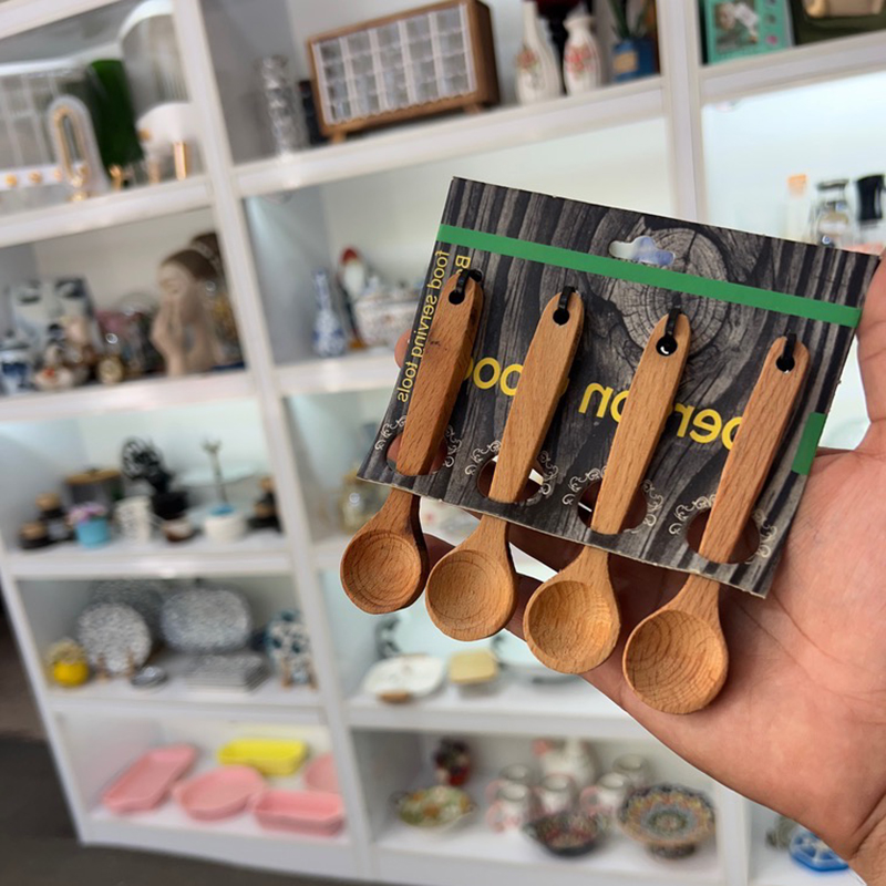 قاشق ادویه چوبی پک 4 عددی