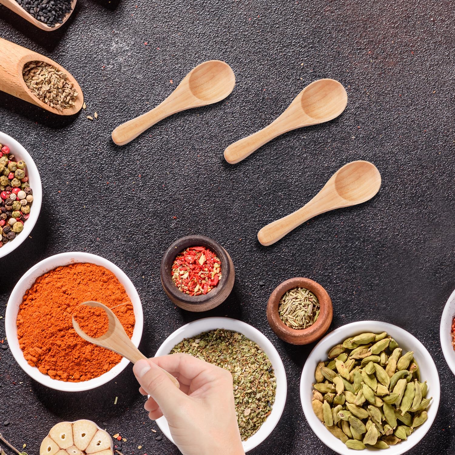 قاشق ادویه چوبی پک 4 عددی