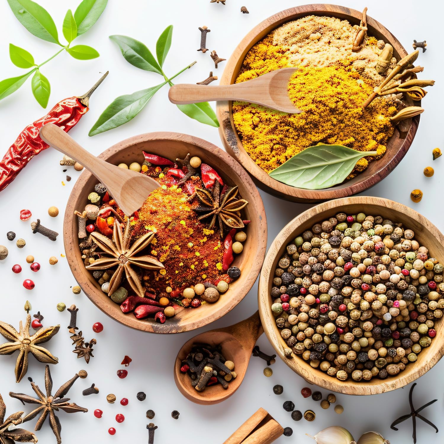 قاشق ادویه چوبی پک 4 عددی