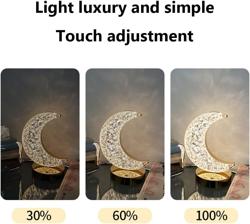 چراغ خواب کریستالی لمسی طرح ماه