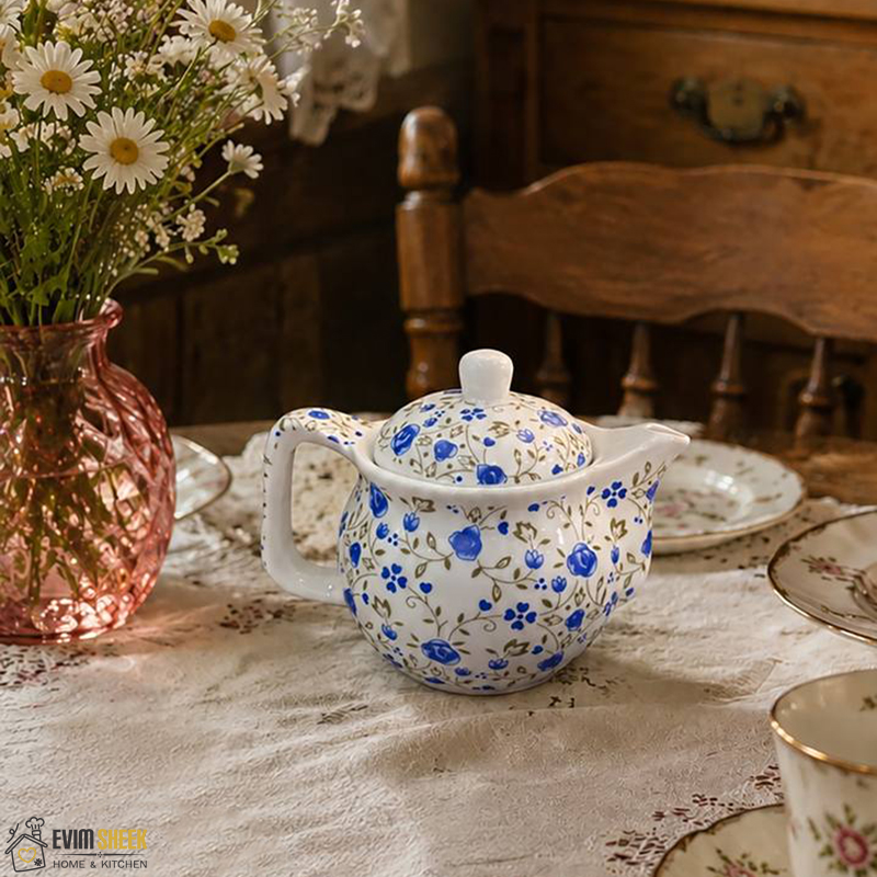 قوری چینی دمنوش طرحدار