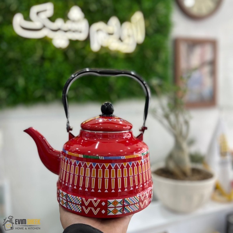 کتری لعابی طرح سنتی با ظرفیت ۱.۷ لیتر