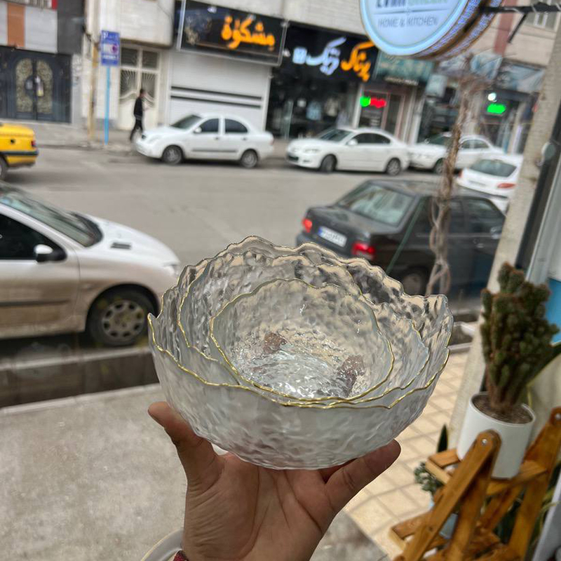 کاسه یخی مدل دفرمه مجموعه ۳ عددی